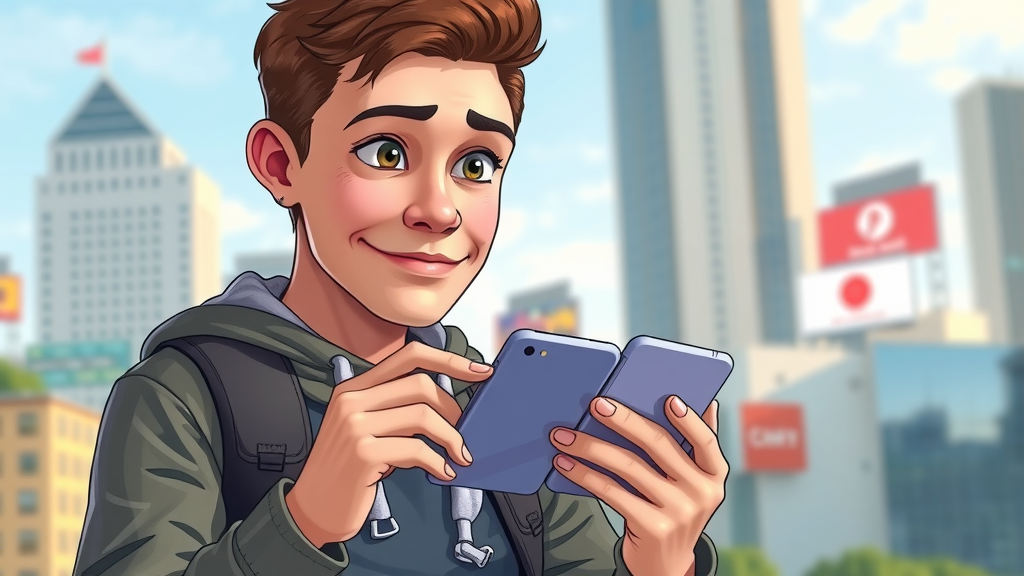 Young adult viewing a popular brand’s social media post on a smartphone