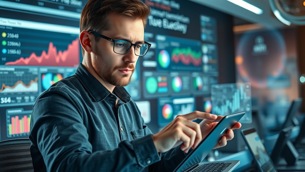 Digital marketer planning paid advertising and organic growth on social media platforms for business