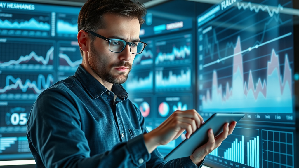 data analyst monitoring website marketing analytics dashboards and engagement data