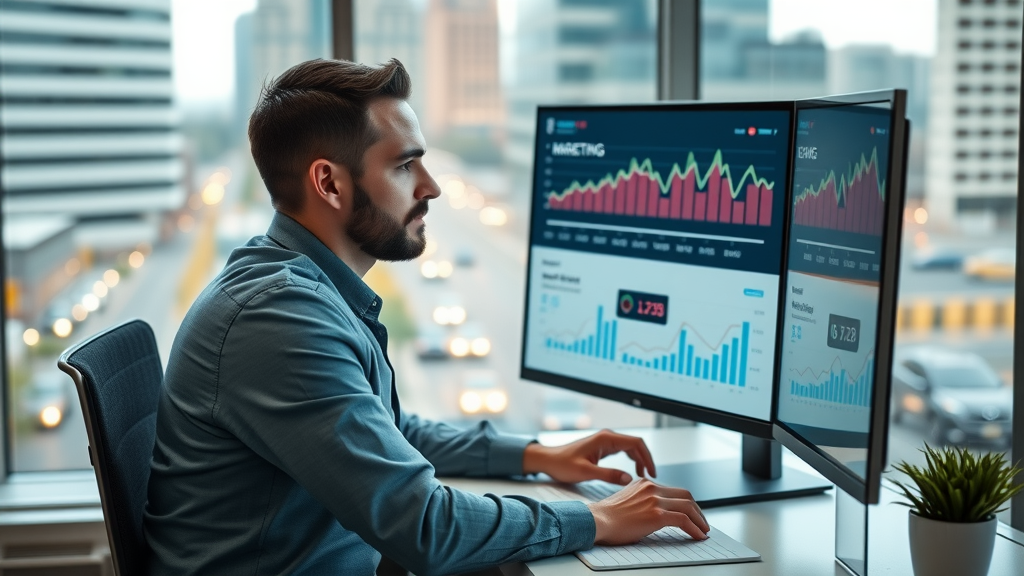 Digital marketing analytics dashboard for West Bloomfield small business marketer analyzing data