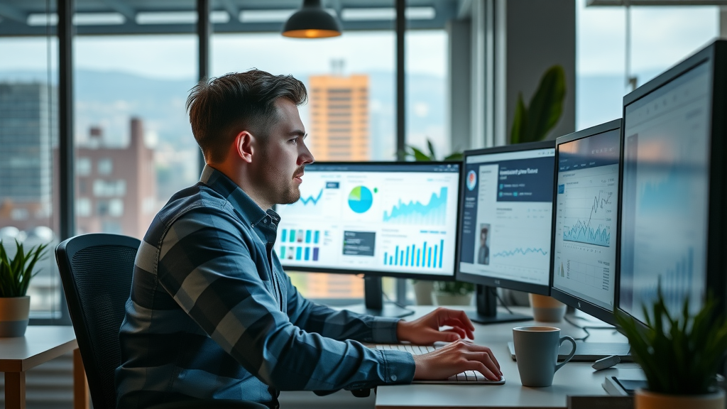 Farmington Hills business owner using social media marketing to analyze engagement data and grow their online presence