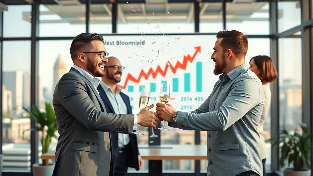 West Bloomfield small business owners celebrating website analytics and digital marketing success