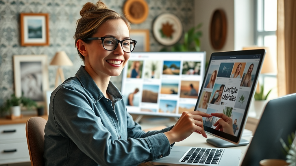 Creative entrepreneur using Pinterest for lifestyle and creative business marketing