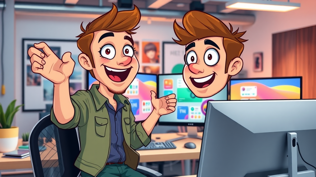 Creative graphic designer producing engaging social media visuals and content for Farmington Hills businesses, digital marketing and web design in a vibrant studio.