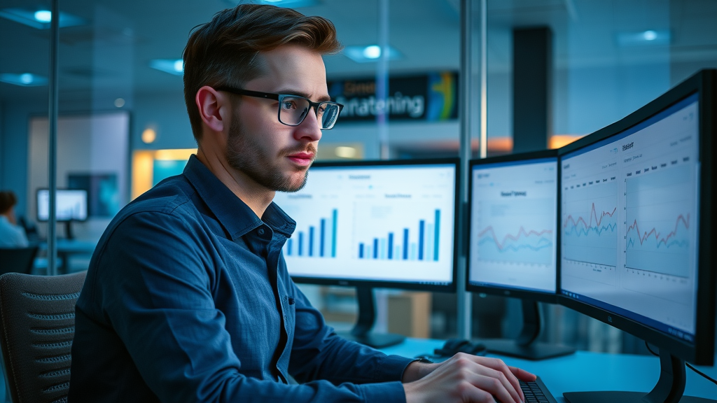 Social media manager planning an optimal posting schedule with trending hashtags